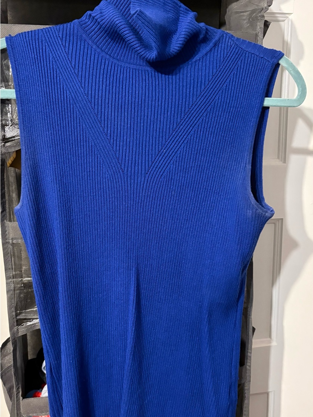 Cato Royal Blue Ribbed Sleeveless Turtleneck Tank